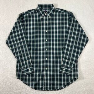 Ralph Lauren Polo Sport‎ Plaid Button Down Shirt Green White Blue Men Size 8 VTG